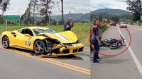 VIDEO: Ferrari 488 choca contra motocicleta y termina destrozado; muere una persona