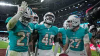 Miami Dolphins celebran triunfo en Madrid a lo Cristiano Ronaldo
