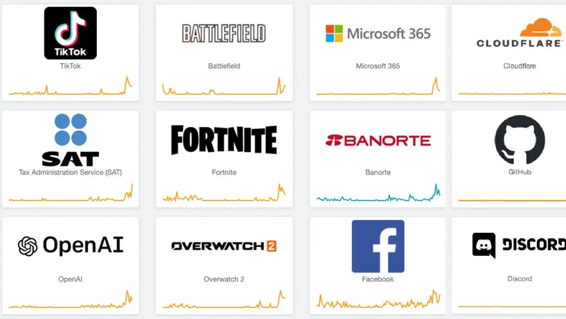 Mega falla en internet: reportan problemas en redes sociales, videojuegos y servicios bancarios