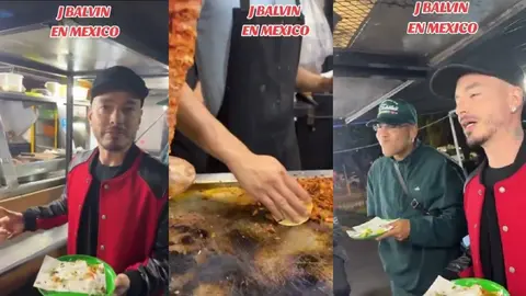 VIDEO: Captan a J Balvin comiendo tacos en puesto callejero de CDMX antes del Flow Fest