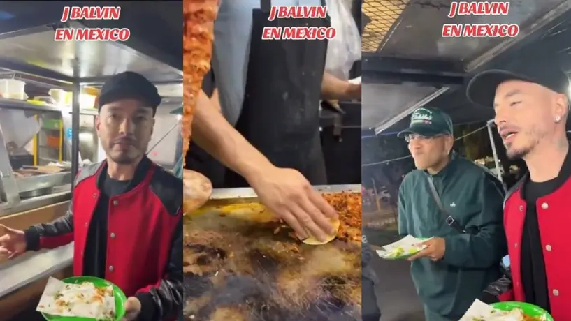 VIDEO: Captan a J Balvin comiendo tacos en puesto callejero de CDMX antes del Flow Fest