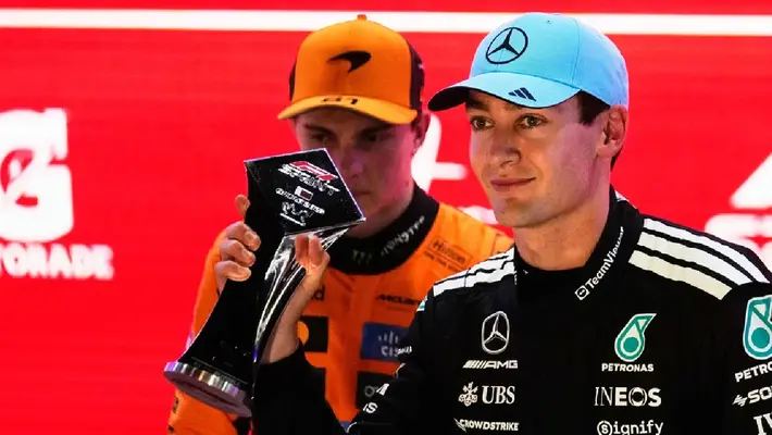 Lando Norris y George Russell se enganchan tras la clasificación de Qatar