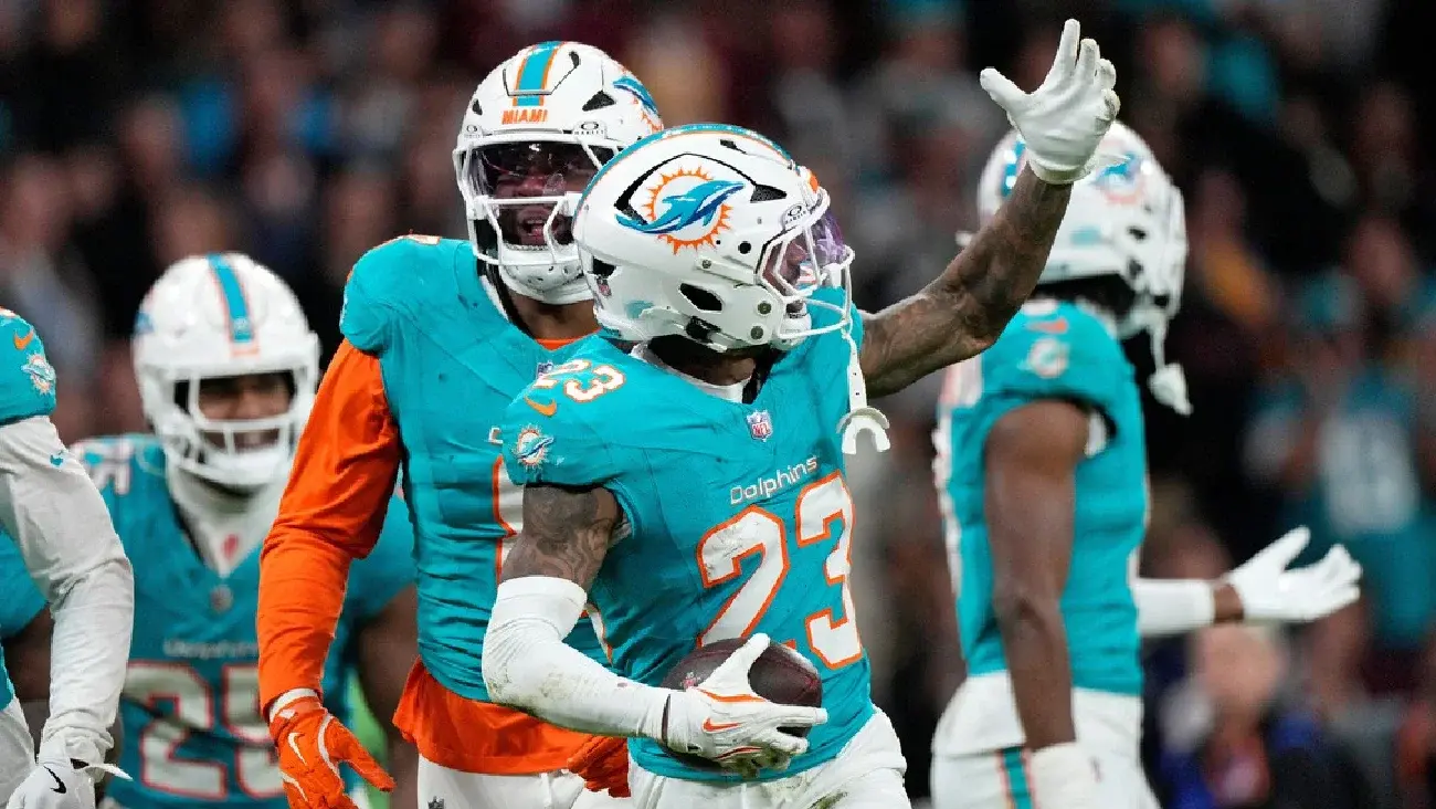 Jugador de los Dolphins imitó festejo de Cristiano Ronaldo | AP