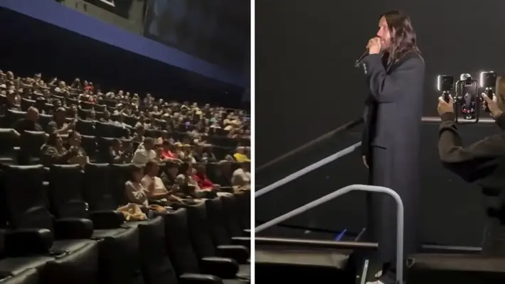 VIDEO: Jared Leto sorprende en función de TRON: Ares, pero casi nadie fue