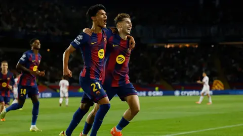 De la mano de Fermín y con polémica arbitral, Barcelona goleó a Olympiacos en Champions League