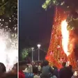 Encendido navideño termina en incendio de árbol en Bahía de Banderas, Nayarit | VIDEO