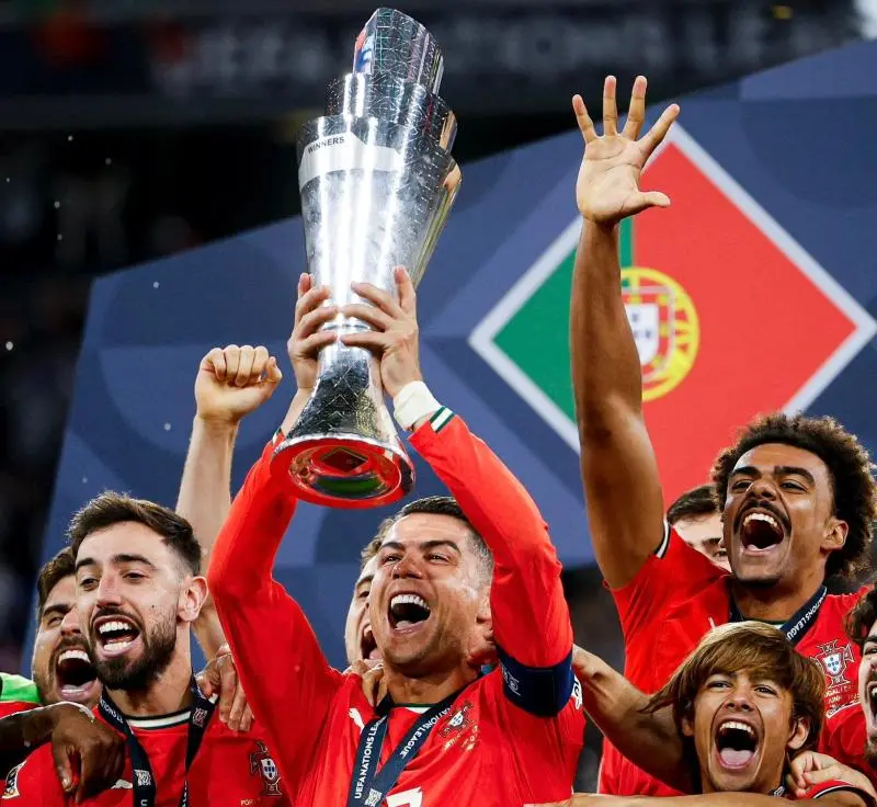 Cristiano festejando la UEFA Nations League | X: @cristiano