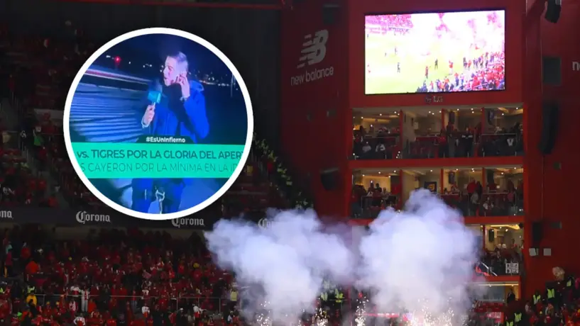 Andrés Vaca comenzó la transmisión de la Final en el techo... otra vez