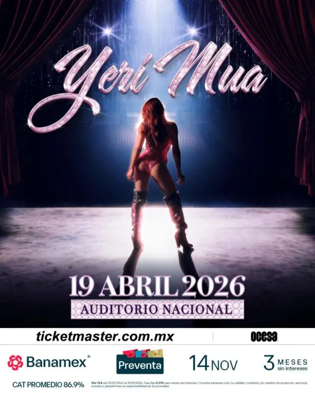 La presentación de Yeri Mua en el Auditorio  fue cancelada. / FB: @yerimua