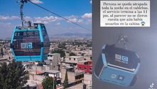 VIDEO: Hombre queda atrapado de noche en cabina del Cablebús
