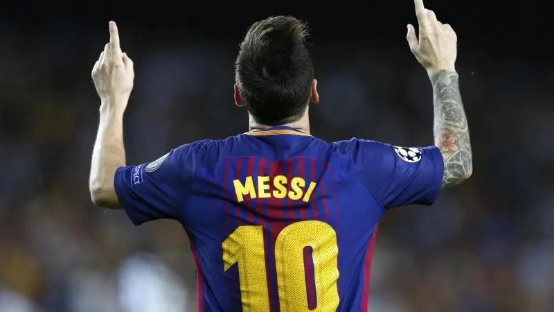 Messi en celebración con Barcelona | AP