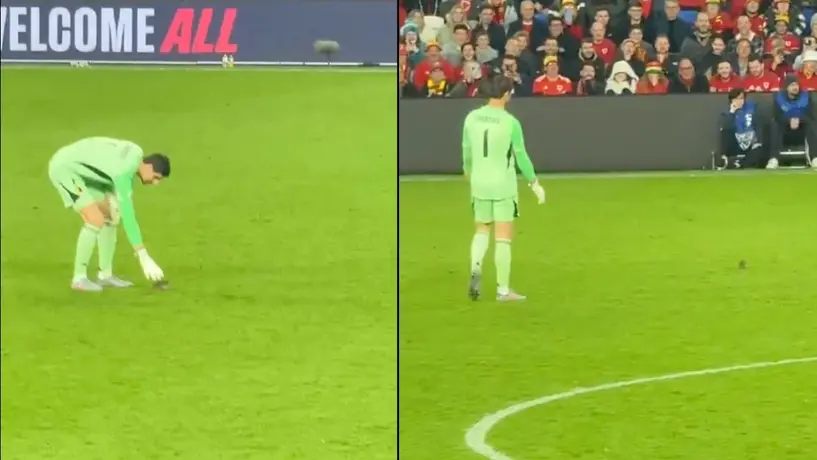 Thibaut Courtois, además de atajar, también caza ratones