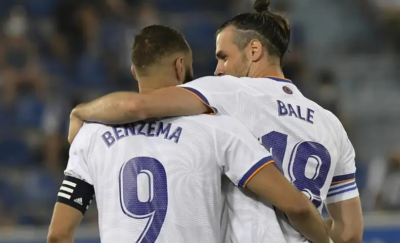 Benzema en festejo con Bale en Real Madrid | AP