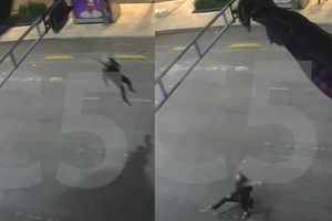 VIDEO: Paracaidista cae en CDMX y queda atorado en un semáforo del Centro Histórico