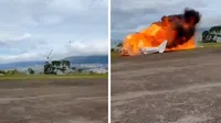 VIDEO: Avioneta se estrella durante despegue y mueren dos personas