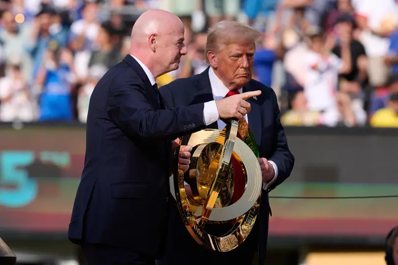 Gianni Infantino y Donald Trump en la ceremonia de premiación del Mundial de Clubes 2025 | MEXSPORT