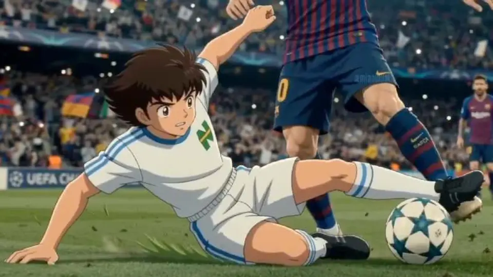Óliver Atom vs Lionel Messi en video hecho por IA | CAPTURA DE PANTALLA