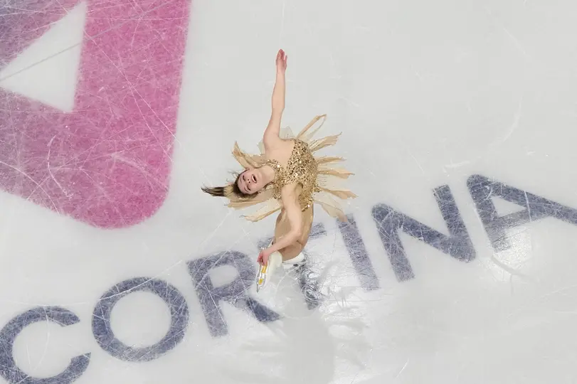 Alysa Liu durante el programa libre en el patinaje artístico | AP