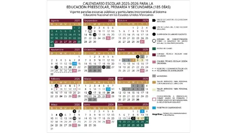 Calendario de la SEP 2026