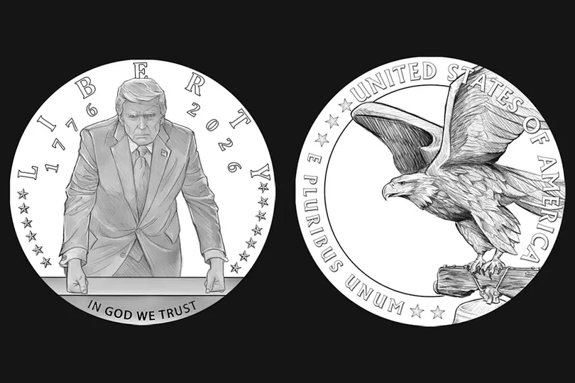 La propuesta contempla una moneda de 24 quilates con la imagen de Trump basada en una fotografía oficial de 2025./ RS