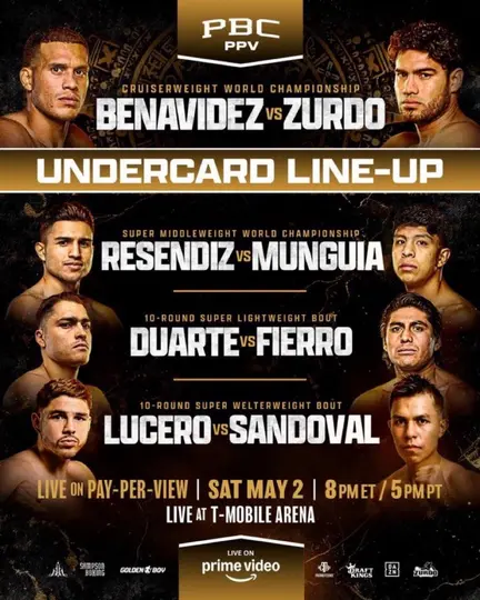 La cartelera completa de la pelea de Benavidez | X