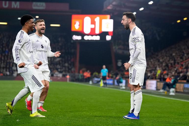 Gol de Bruno Fernandes ante Bournemouth | AP