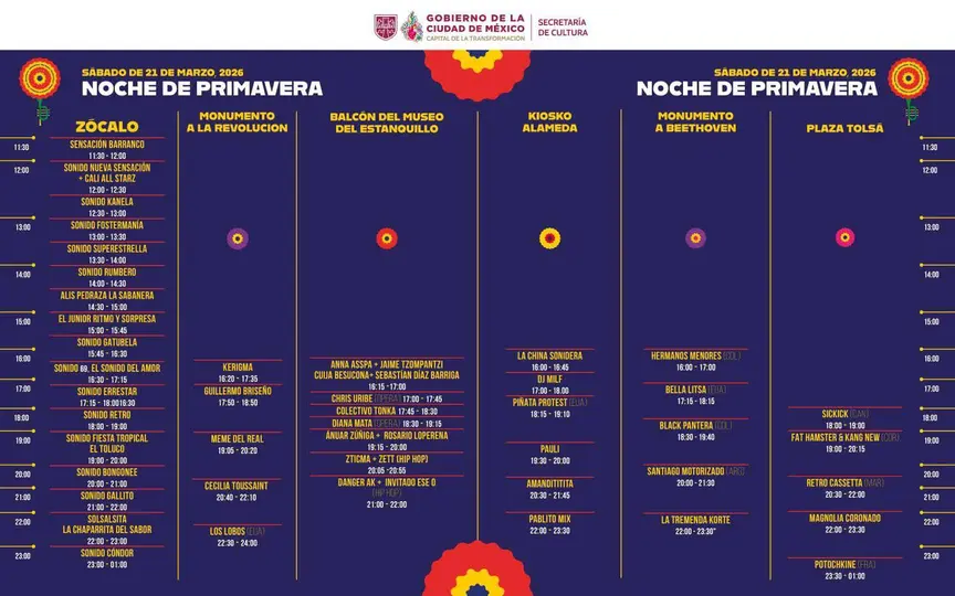 No busques más, los horarios y sedes los puedes consultar aquí / FB@Cultura.Ciudad.de.Mexico