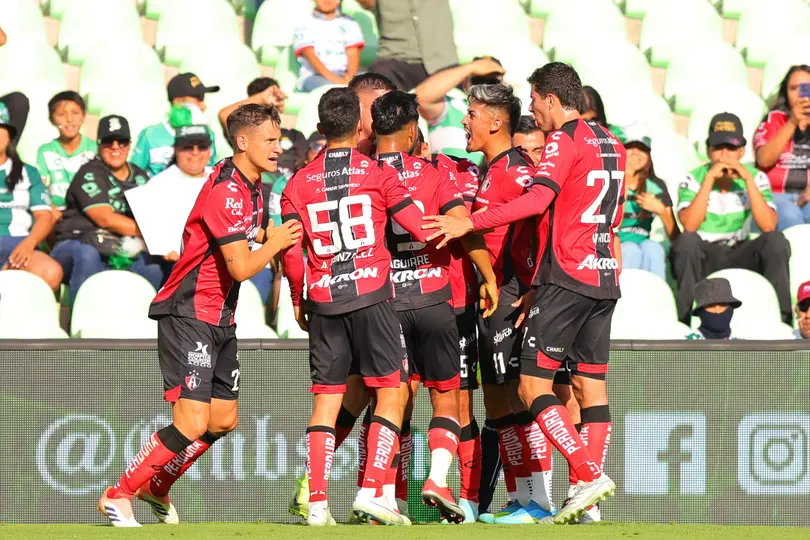 Jugadores del Atlas festejando el gol contra Santos | MEXSPORT