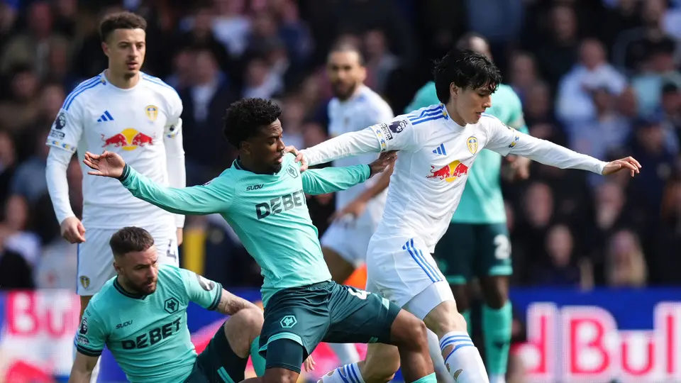 Jugadores de Wolverhampton durante el partido contra Leeds United | AP