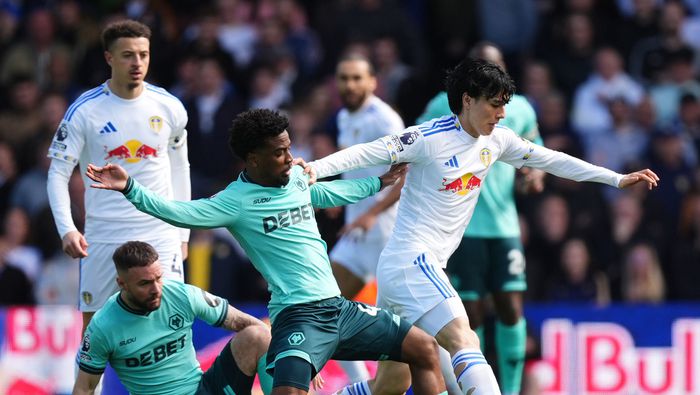 Jugadores de Wolverhampton durante el partido contra Leeds United | AP