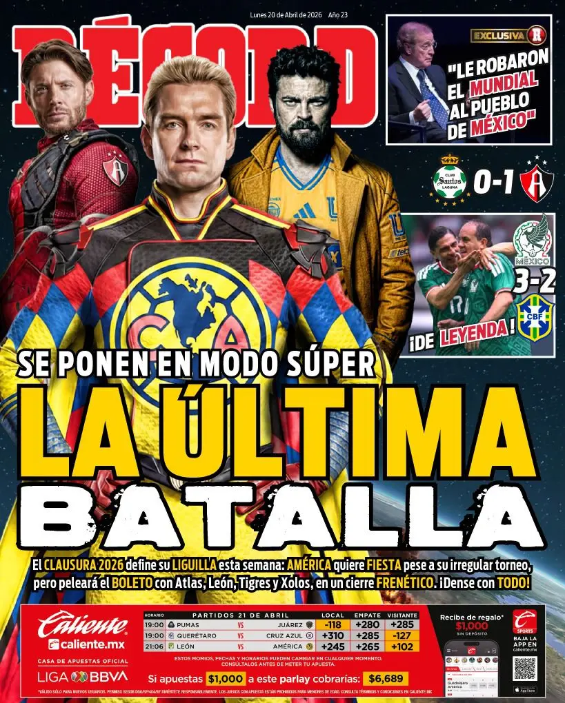 Portada RÉCORD 20 de marzo de 2026
