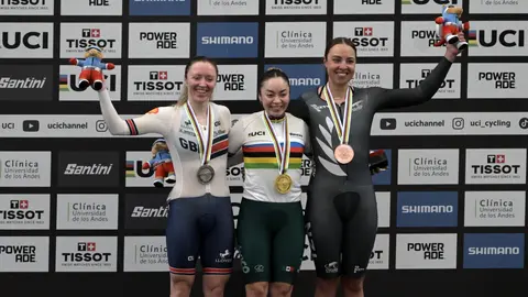Yareli Acevedo en el podio de Hong Kong