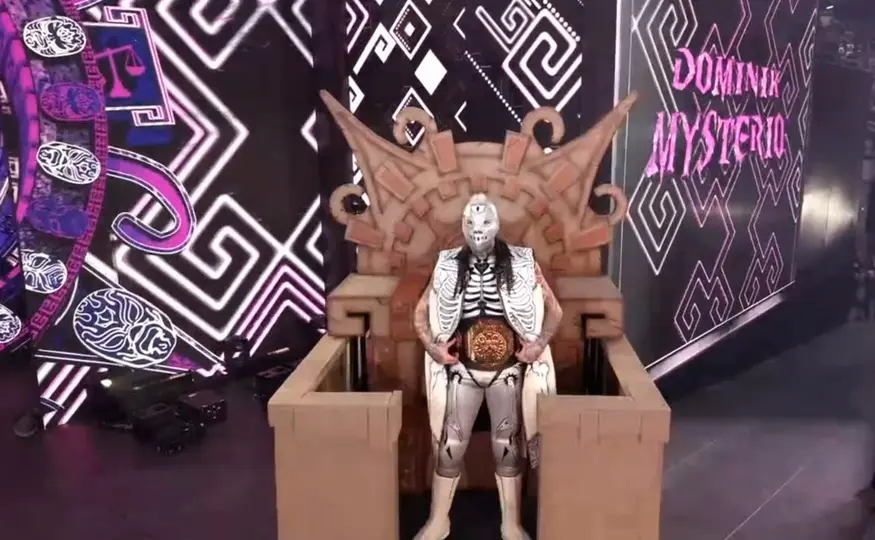 Dominik Mysterio entrando a WrestleMania 42 | CAPTURA DE PANTALLA WWE