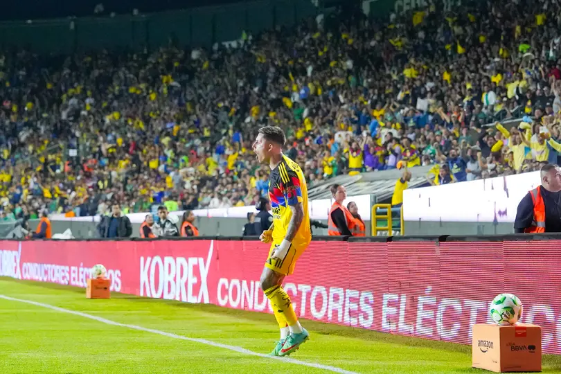 Brian Rodríguez en celebración con América en el Clausura 2026 de la Liga MX | IMAGO 7