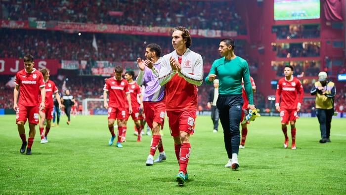 Jugadores de Toluca en celebración ante LAFC en la Semifinal de Concachampions| MEXSPORT