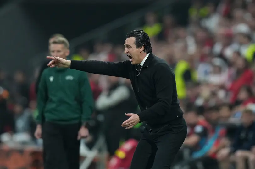Unai Emery en la Final de Europa League entre Aston Villa y Friburgo | AP