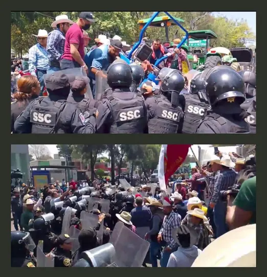 Videos en redes sociales captaron momentos de tensión y forcejeos entre manifestantes y elementos de la SSC en CDMX. / RS