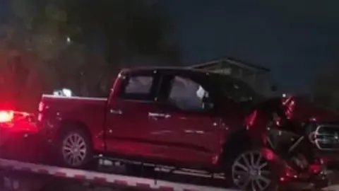 Así quedó la camioneta de la influencer luego del accidente/X: @TabascoHOY
