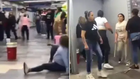 Violencia en el Metro CDMX: Captan brutal golpiza a varazos y patadas contra una mujer en la Línea 2