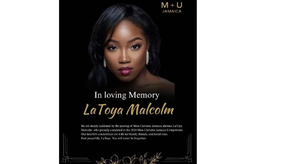 Miss Universo Jamaica dio a conocer el fallecimiento de Latoya Malcolm mediante un mensaje publicado en su cuenta oficial de Instagram./ IG: officialmissuniversejamaica
