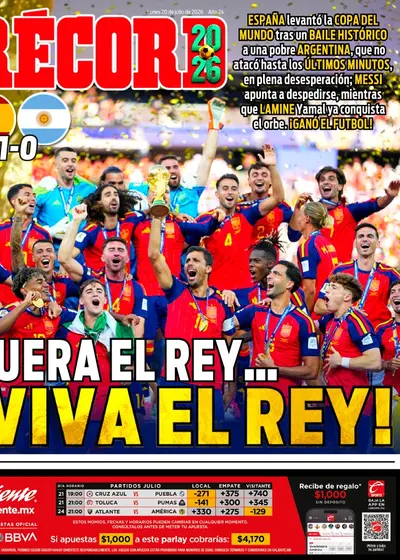Portada RÉCORD 20 de julio de 2026
