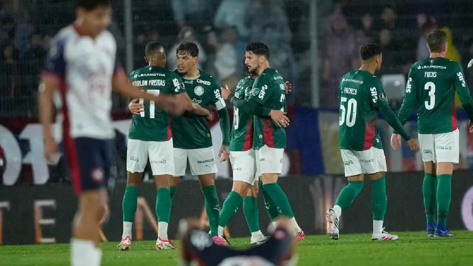 Palmeiras celebrando la victoria ante Cerro Porteño | AP