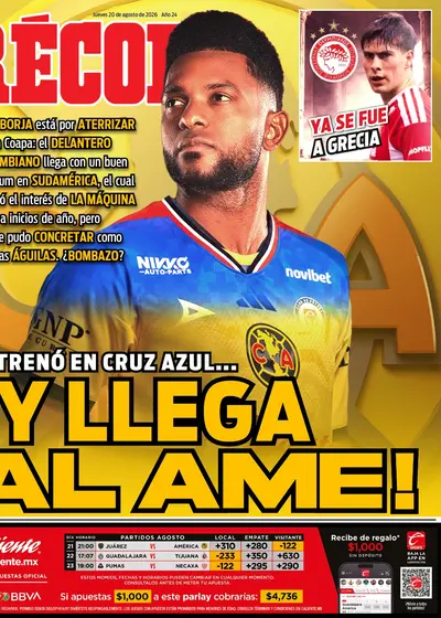 Portada RÉCORD 20 de Agosto de 2026
