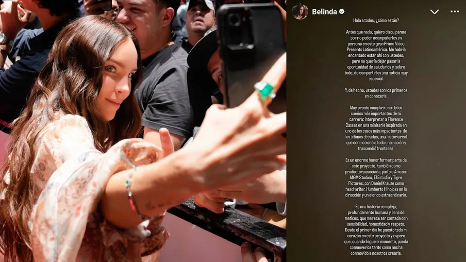 La cantante se encargó de dar a conocer la noticia para Prime Video / FB: @belindapop