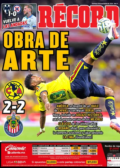 Portada RÉCORD 20 de septiembre de 2026
