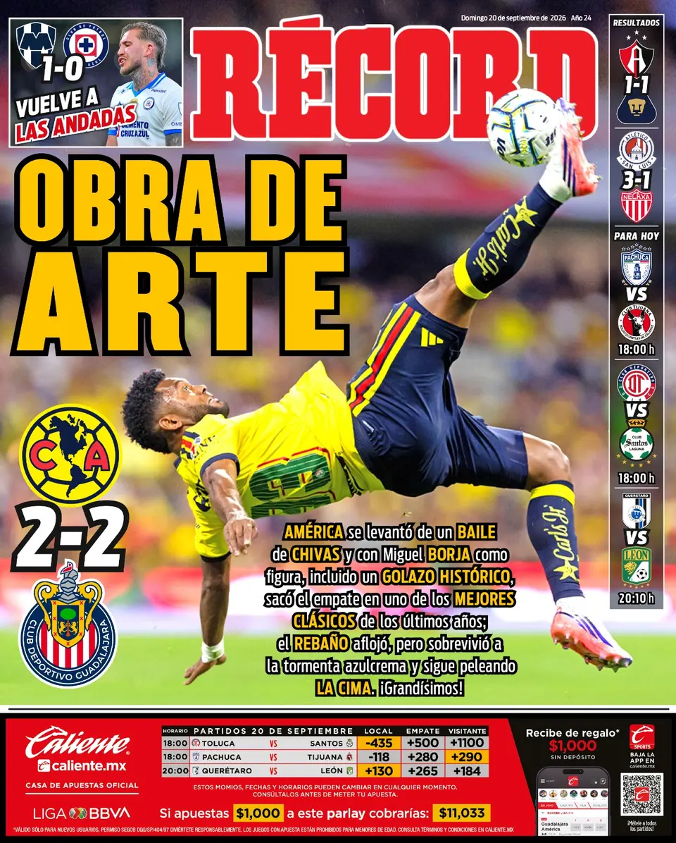 Portada RÉCORD 20 de septiembre de 2026