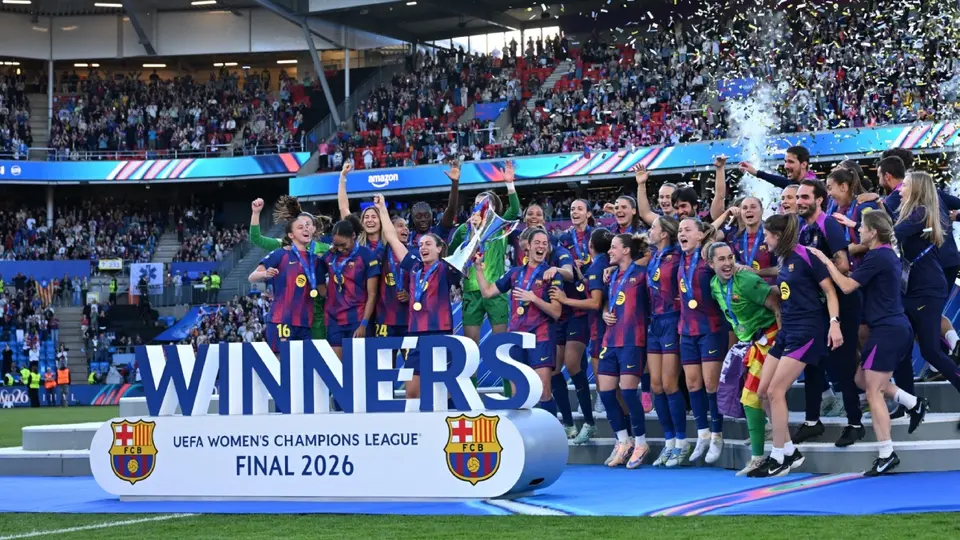 Barcelona celebra su título en la Champions League Femenina 2025-26 | AFP