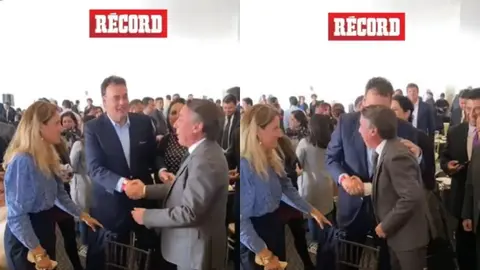 David Faitelson y Emilio Azcárraga protagonizan amistoso saludo en investidura del Salón de la Fama
