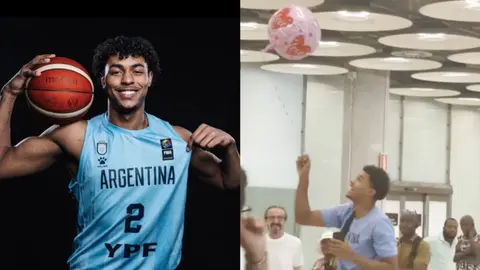 Basquetbolista argentino se viste de 'héroe' en aeropuerto