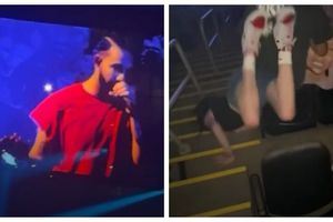 Tatum aparece en concierto de Drake y mujer azotó de cara contra las escaleras por la emoción